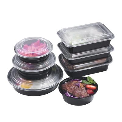 China PP Dome Lid Food Packaging Box Microwavable Disposable Round Plastic Food Container for sale