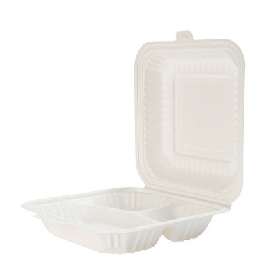 China Hot Sale PP Catering 3 Compartment Microwavable Disposable Containers Plastic Food Container for sale