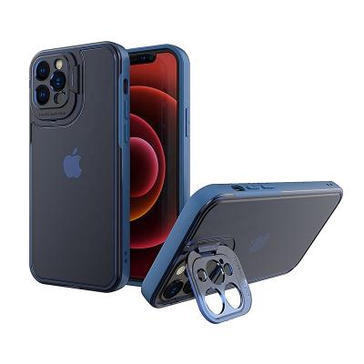 China Hot Sale Shockproof Anti-scratch Mobile Stand Case For iPhone 12/12 Pro Max/13/For iPhone XS/XR/SE Slim PC Case for sale