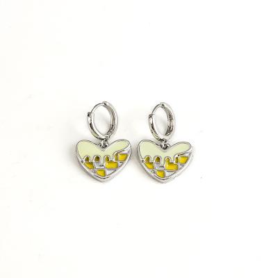 China New Spring Design Fashion Trendy Korean Geometric Enamel Jewelry Dangle Earrings For Women for sale