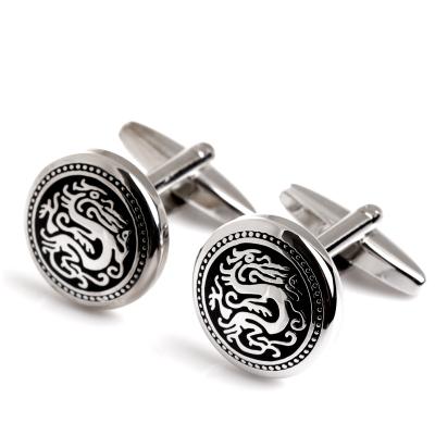 China Wholesale&retail hotsale design vintage cufflinks gold/silver color retro dragon cufflinks brass copper material for sale