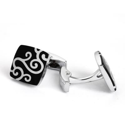 China Acrylic Stylish Design Enamel Irregular Shape Custom Cufflink Make Custom Cufflinks for sale