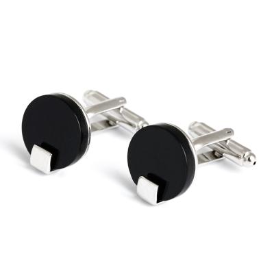 China Crystal High Quality abotoaduras jewelry black gemstone cufflinks for sale