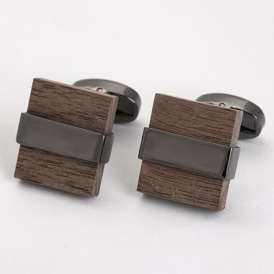 China French Cuff Shirts Wholesale Classic Wood Cufflinks Clasps Fashion Mens Custom Wood Cufflinks For Shirts for sale