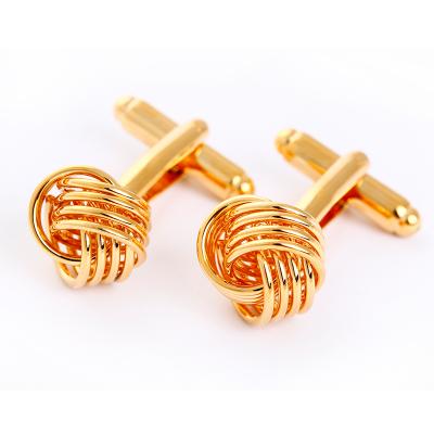 China Factory Cufflinks Gold Metal Mens Knot Cufflinks Metal Mens Cufflinks for sale