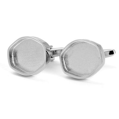 China Custom ALLOY Cufflinks Sliver Hexagon Cufflinks For Men for sale