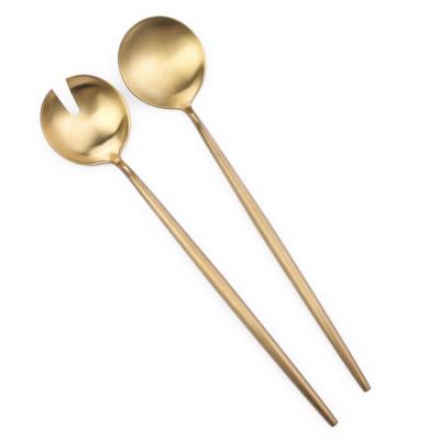 China Sustainable Titanium Coating 2pcs Salad Servers Set for sale