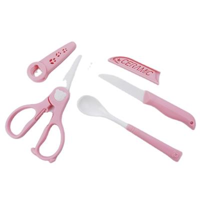 China Food Cut for Kids Eco-Friend Food Cutting Kitchen Infant Baby Kids Ceramic Food Scissors with Cover and Box for sale