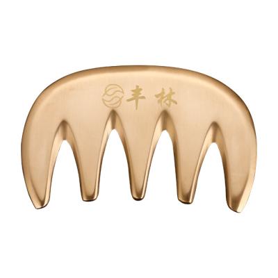 China Five-Tooth Comb Brass Main Meridian Guasha Comb Head Guasha Massage Tool Metal for sale