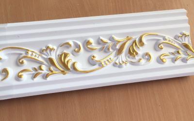 China Polyurethane Foam Skirting Cornice Crown Moulding HG-7032 Straight Section for Market for sale