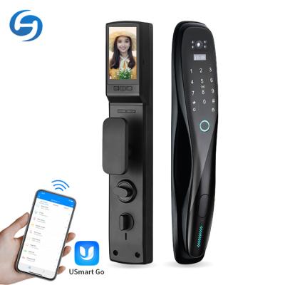 China Huiyou DF1 Office/Home Main Door WiFi Camera Apartment Fingerprint Password Card Key Wireless App Open Smart Door Locks for sale