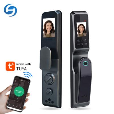 China Huiyou H10 Smart Home Office/Home Fingerprint Digital Automatic Face Recognition Camera Keypad Apartment/Home Touch Smart Door Lock for sale