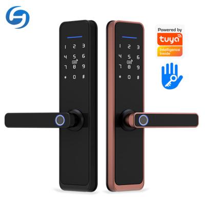 China Apartment/Office/House Huiyou X3 Home Door Locks Anti-Thieft Fingerprint Digital Password Tuya TTlock App Wifi Smart Door Lock for sale