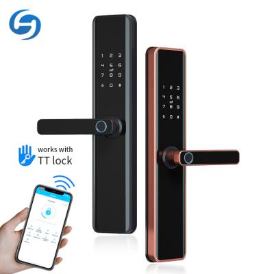 China Tuya Anti-theft WIFI APP Password Huiyou M1 Security Numeric Keypad Fingerprint Biometric Apartment/Door Lock Tuya for sale