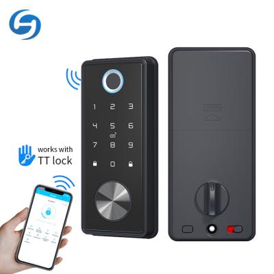 China T1 TUYA Huiyou T1 TUYA Huiyou Office/Home Smart Fingerprint Keyless Control Fingerprint Wooden Access Door TTlock Lock Apartment/Touch Screen Wood Lock for sale