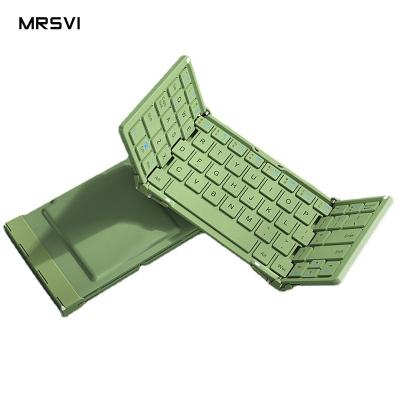 China 2021 Hot Sale HB066 Foldable Wireless Keyboard USB Interface BT3.0 Hiden Wireless Stands Mini Keyboard for sale