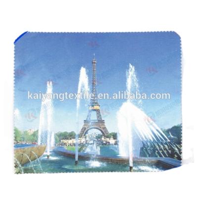 China Eco-friendly Custom Design Hot Famous Scenes Transfer Printing Microfiber Cleaning Cloth for sale