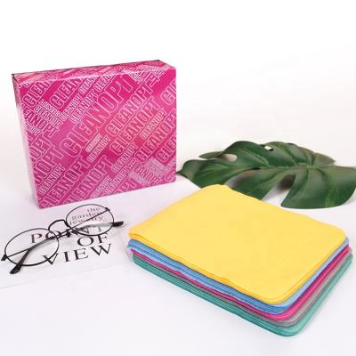 China Pure Color Eco - Friendly Emboss Printing Microfiber Cleaning Cloth Small Size for sale