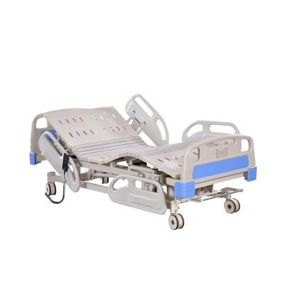 China Custom Medical Carbon Steel Furniture Metal Bed Cama Clinica ABS ICU Nursing Electric 3 Position Triple Function Hospital Bed for sale