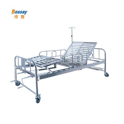 China BS-728D Hospital Chamber 2 Cranks Manual Hospital Bed Nursing Beds for sale