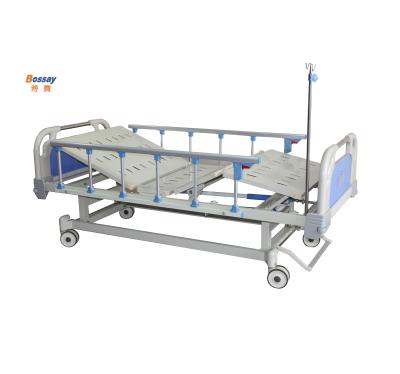 China Manual Easy Operate BS-828I-1Bossay Hospital Furniture Medical ABS Two Crank Manual Hospital Bed For Sale for sale