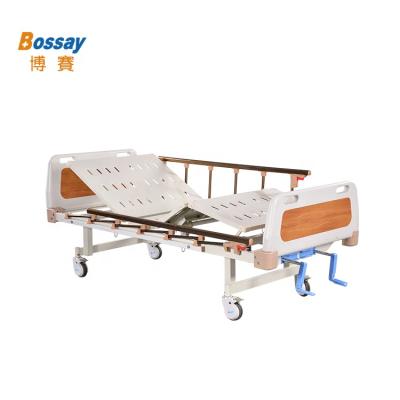 China BS-828F Multifunction Hospital Room ABS Nursing 2 Crank Manual Hospital Bed Price for sale