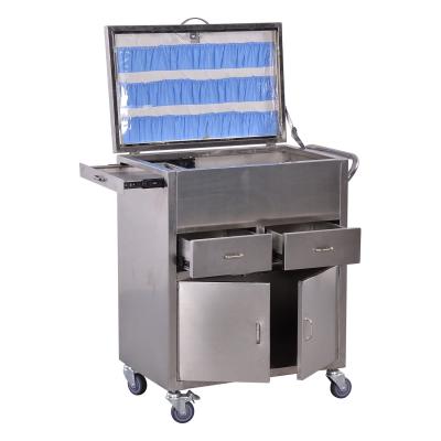 China 2 Shelves Hospital Trolley Medical Cart Stainless Steel Assemble Small Cart Rescue Instrument Change Surgical Vehicles for sale