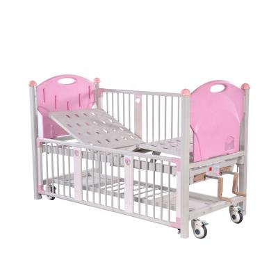 China Hospital Bed Double Cranks Multifunctional Medical Bed Manual Child Hospital Stainless Steel Crib Infants Pediatric Crib Manufacturers for sale