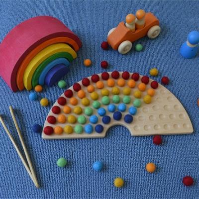 China Montessori Eco-Friendly Education Supplies Wooden Peg Board Beads Game Sorting Game Counting Board zu verkaufen