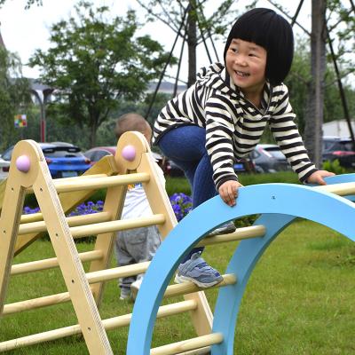 China Kids Traditional Wooden Foldable Triangle Ramp Frame Arch Gym Montessori Rising Educational Equipment for Kindergarten Children zu verkaufen