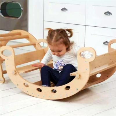 China Education Toys Activity Center Education Other Toys Multifunctional Wooden Structure Rocking Wooden Climbing Arch For Toddlers 0 to3 years old for sale