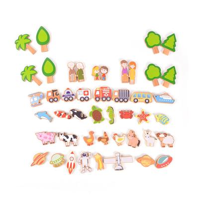 China Hot Sales Wooden Building Blocks Accessories Trees and Animals Cars Children Education Montessori Early Play for Kids Nursery T zu verkaufen