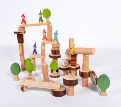 China Educational Wooden Toy Kids Learning Teaching Aids Natural Tree Blocks Montessori Toys Early Education Wooden Supplies for sale