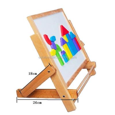 China Good Easel Children's Wooden Toys Painting Wooden Kids Easel Maker With Magnetic Board for sale