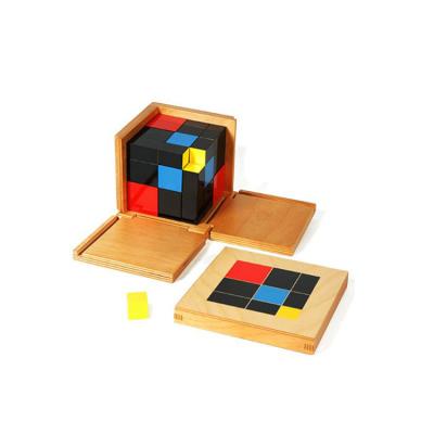 China Teaching Learning Toy Wooden Baby Sensorial Material Montessori Mathematical Toys Trinomial Cube Toys Puzzle Game Solution zu verkaufen