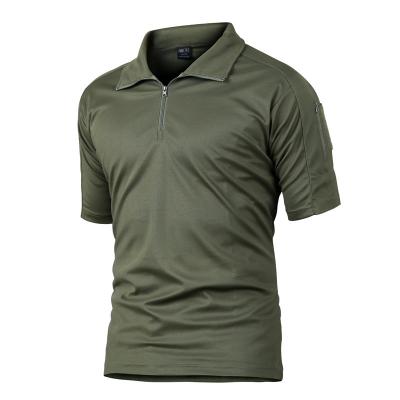 China Tactical Military T-Shirts Lapel Stretch Moisture-Wicking Breathable Windproof Breathable Good Quality for sale