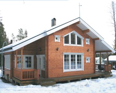 China Russian Prefab Parking Lot Log Cabin for sale