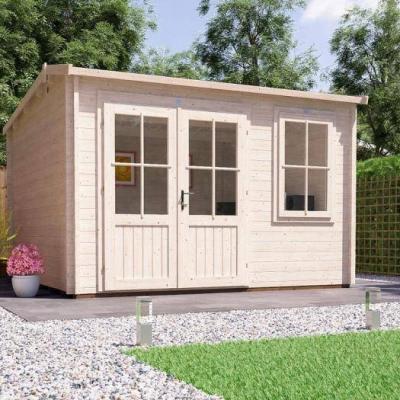 China Tiny wooden parking cabin for the tool in the garden for sale