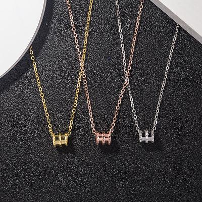 China Jiada FASHIONABLE S925 Pure Silver Small Size Women's Necklace 18K Gold Plated CNC Faceted Pendant Rose Gold Clavicle Chain for sale