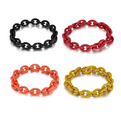 China Multicolor High Quality Casual/Sporting DIY Rubber Bracelets X Chains Hard Couple Men Women X Style Beads Fashion Jewelry for sale