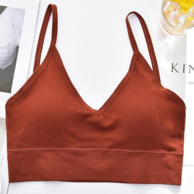 China Lady Vest Seamless Bra QUICK DRY Wireless Camisole Wrapped Tube Top Beauty U Back Chest Girl Wire Bra Protective Sports for sale