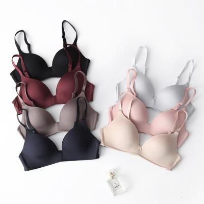 China Japanese one-piece thin clothes and seamless underwear women's rims and small breasts gather students cup sleeping thin triangular bra for sale