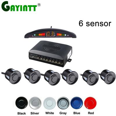 China G-Sensor 6 Parking Sensors Car LED Sensor 22mm 12V Rated Voltage Kit Display For All Cars Reversing Radar Monitor Backup System for sale