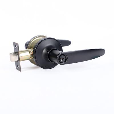 China For Wholesale High Quality Black Stainless Steel Entry Lever Tubular Door Handle Lock Set for sale