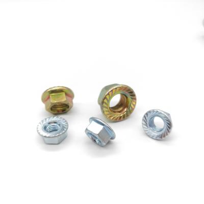 China Heavy Industry Color Plated Hex Flange Nuts for sale