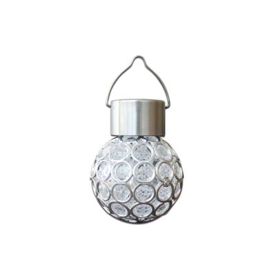 China Garden Outdoor Solar Cavity Small LED Ball Lantern Colorful Solar Coated Ball Light Small Hanging Hanging Lights for sale