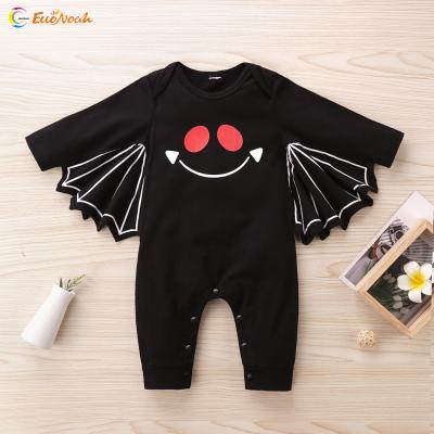 China 100% Cotton Buckle Halloween Bat Costume Baby Jumpsuit Baby Clothes Hidden Rising Jumpsuit for sale