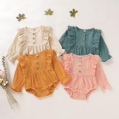 China Lovely Lovely Baby Clothes Solid Color Baby Wear 0-18 Months Baby Romper Clothing Jumpsuits for sale