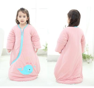 China Antibacterial Cotton Baby Sleeping Bag Winter Type Round Bottom Zipper Toddler Sleeping Bag For 1-5 Years for sale