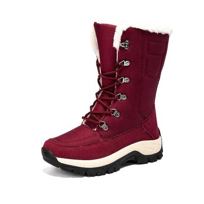 China Warm Custom Made Ankle Snow Waterproof Women's Fur Boots Wholesale Sales Women Snow Leather Boots for sale